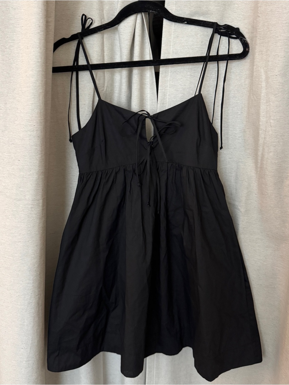 Nia Babydoll Tie Front Mini Dress